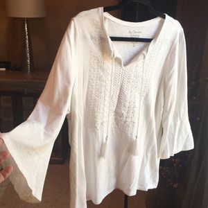white Chicos 3/4 bell sleeve top